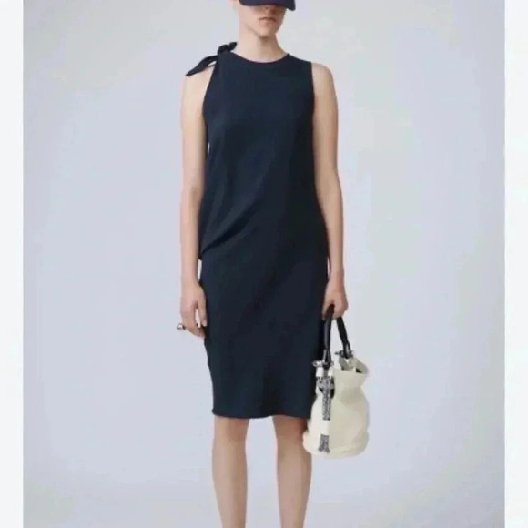 Acne Studios Sail stir crepe dress one shoulder tie - Picture 1 of 4